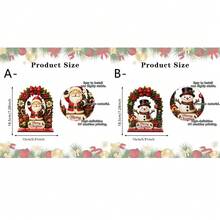 1/2pcs Vintage Santa Claus & Snowman Wooden Decorative Figurines, Wreath Arch Design, Rustic Style, Suitable For Home, Holiday Party, Country Dining Table Decor Gift, Christmas Decoration - Christmas Ornament - View 2