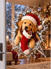 Christmas Window Stickers, Santa Claus/Snowflake/Gingerbread Man/Snowman/Reindeer/Nutcracker Patterns, Reusable, Christmas Decoration Winter Window Decals, Static Adsorption, Suitable For Home Office Glass Doors & Windows Decoration, Wall Stickers, Room Decor, Bedroom Decor, Kitchen Decor, Home Decor, Christmas Essential - Multicolor - View 5