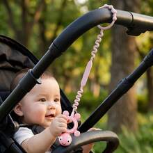 5pcs Silicone Anti-Lost Straps For Stroller, Flexible Baby Toy Tether & Bottle Holder, Multi-Use Stroller - Multicolor - View 6