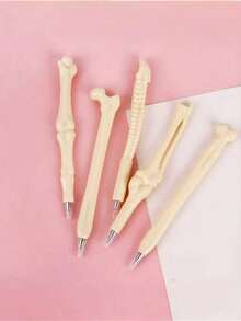 Bone-Shaped Ballpoint Pen, Oval Ergonomic Design, Medium Point, Plastic Material, Retractable, Ideal Gift For Nurses And Doctors, Suitable For Office And Medical Notebook Writing, 1pc, Christmas, Halloween, Christmas Decoration, Bedroom Decor - Multicolor - View 4