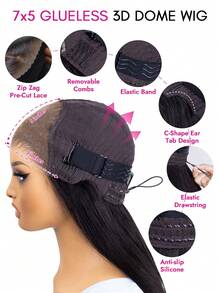ISEE HAIR Wear Go Peruca Sem Cola Deep Wave 7*5 HD Lace 180% Densidade Bob 8-14 Polegadas 16-30 Polegadas Cor Natural Cabelo Humano Renda Pré-Cortada Linha do Cabelo Pré-Arrancada Nós Descoloridos Peruca Feminina para Uso Diário - SNatural - Visão 6