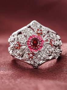 1pc Charming Cubic Zirconia Ring Women Wedding Engagement Party Jewelry Valentine's Day Gift - 1# - View 1