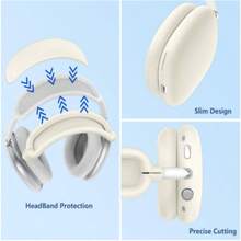 Silicone Full Protective Case Cover Set Compatible With AirPods Max, Headband Cover + Ear Cups Shells + Ear Pad Sleeve, Anti‑Scratch Anti‑Dust Soft Silicone Headphone Accessories - Multicolor - View 7