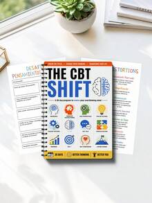 1pc Spanish-Version Mental Health Journal CBT Workbook Anxiety Relief Book Cognitive Behavioral Therapy Diary Self Care Gift Daily Mindfulness Prompts Overthinking Calm Guide Mood Tracker Logbook For Adult - A5 - View 3