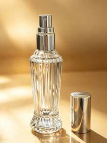 10ML Vertical Transparent Glass Refillable Perfume Spray Bottle, Mini Portable Travel Spray With Metal Cover, Leak Proof Empty Perfume Bottle, Female Makeup Device, Portable Perfume Container For Daily Use Of Men And Women - Multicolor - View 1