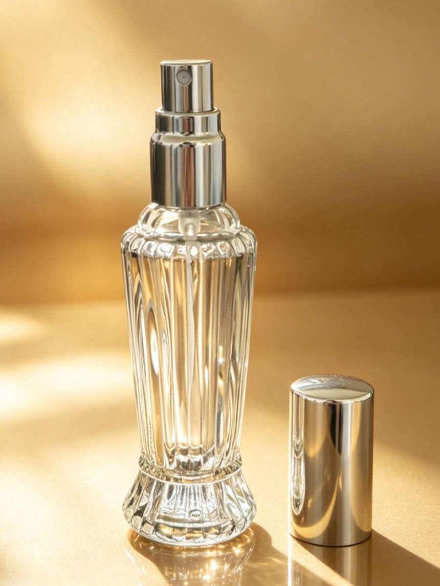 10ML Vertical Transparent Glass Refillable Perfume Spray Bottle, Mini Portable Travel Spray With Metal Cover, Leak Proof Empty Perfume Bottle, Female Makeup Device, Portable Perfume Container For Daily Use Of Men And Women - Multicolor - View 1