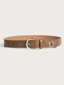 2/1pc New Punk Diamond Inlaid Belt, Hip Hop Motorcycle Style Diamond Belt, Suitable For Japanese, Korean, And Western Appearance, - Multicolor - View 6