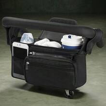 Universal Stroller Storage Bag With Insulated Cup Holder, Detachable Phone Pocket And Shoulder Strap, Suitable For Strollers, Sun Umbrellas And Pet Carts - Multicolor - View 3