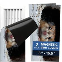 Fun Cartoon Animal Magnetic Ventilation Cover, 12 * 5.5 Inches And 15.5 * 8 Inches, Used As A Flexible PVC Sleeve Cover For Metal Floor, Wall, Ceiling Vents, Ventilation, And Odor Blockers To Prevent Foreign Objects From Falling Off - B - View 58