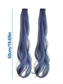1pc Women Green Highlighted Hair Extension Piece, Invisible Realistic Long Airy Hair Extensions, Invisible Realistic Long...Hair Strands, Trimmable Length - Green - View 12
