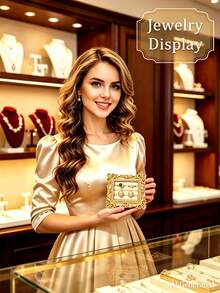 1pc Vintage European Style Jewelry Display Stand, Retro Palace Style Ring Tray, Frame-Style Earring & Necklace Storage Tray, Elegant Boutique Display Photo Prop Decoration, Home Decor - Multicolor - View 2
