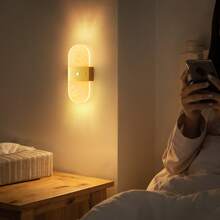 Crystal Sensor Wall Light Acrylic Wall Lamp USB Night Light Decorative Wall Light Wireless Wall Light Battery Powered Alloy Design Rechargeable Magnetic Night Light Suitable For Hallway, Cabinet And Room Decoration - Round Multicolor - View 6