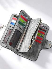 Women's Long Zipper Clutch Wallet With Large Capacity Card Slots, Featuring Exquisite Floral And Butterfly Pattern Design And Fashionable Coin Compartment; Perfect Gift For Friends, Family Or Mother For Daily Use, Thanksgiving Or Christmas - Multicolor - View 7