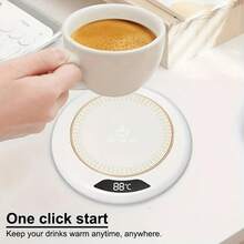 1pc USB Smart Cup Warmer, Slim Design With LED Display Constant Temperature Cup Mat, Office Smart Beverage Heater, 3 Temperature Settings, Suitable For Autumn/Winter Outdoor Camping, Picnic, Kitchen - Multicolor - View 8