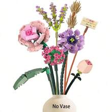 Multiple Styles Artificial Flower Bouquet Building Blocks, Home Decor Ornament, Creative Gift For Mother's Day, Birthday, Christmas & Valentine's Day - Model - View 12
