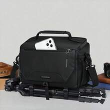 NEWHEY Camera Bag, Small DSLR/Mirrorless/Mirrorless Camera Shoulder Bag, Waterproof Camera Bag With Tripod Mount And Rain Cover, Compact Crossbody Camera Bag, Suitable For Photographers' Daily Use, Black/Khaki - Multicolor - View 11