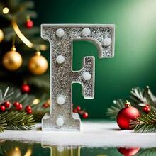21cm/8.27in Silver Letter Light Home Decor, Wedding Birthday Party Proposal Decoration Letter & Number Light, Girls Dorm Room Decoration Light, Letter Light Sign - Warm white light - View 40