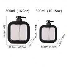1/2pcs Transparent Dish Soap Dispenser, Bathroom Hand Soap Dispenser - With Rust-Proof Pump, Suitable For Kitchen Sink, Bathroom, / White Decorative Frame Transparent Square Soap Dispenser Refillable - Travel Bottles - View 2
