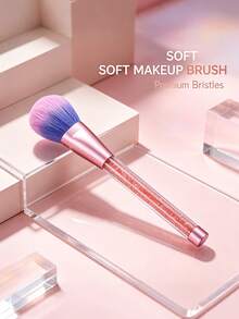 1pc Diamond Handle Blush Brush Highly Attractive Makeup Brush Powder Brush Highlighter Brush Contour Brush Professional Makeup Tool - Pink - View 4