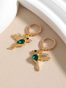 1 Pair Niche Versatile Stone Peak Bird Unique Exquisite Earrings For Women - Gold - View 5