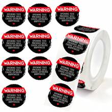 500PCS/Roll Packing Stickers Warning Labels Sealing Stickers Happy Package Stickers For Shipping And Packaging Permanent Adhesive Labels 1inch Suitable For Gifts Storage Jam Drinks Wine Packaging Labels Open This Package You Will Receive Happiness - Cartoon - View 1
