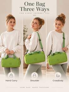 Women's Pilates Handbag, Lightweight Multi-Use Carry Yoga Bag With Top Handles, Adjustable Shoulder Strap, Front Pocket And Spacious Main Compartment, Stylish Crossbody Tote For Gym, Travel, Daily Commute, Weekend Outings And Fitness Use - Multicolor - View 7