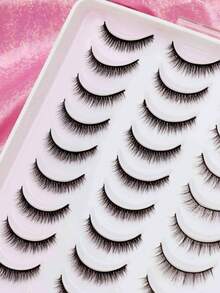 20 Pairs Mixed Style 3D Mink Fur Natural New False Eyelashes, Dramatic Fluffy Soft Dense Curly Fake Lashes Essential For Daily Dates. Realistic Makeup Eyelashes Reusable, Extend The Lifespan Of Makeup And Beauty Tools. Fairy's First Choice Long Eyelashes, Short Dense Fake Lashes Makeup Products Suitable For Weddings, Parties, Clubs - Black - View 3