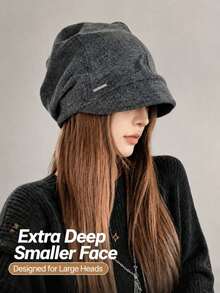 1 chiếc mũ xô nữ dáng rộng xếp ly vân wash, vành sâu tôn mặt, mũ thường ngày phong cách streetwear đa năng, phù hợp mùa xuân, thu, đông, đi làm, đi làm hằng ngày, du lịch, dã ngoại - A - Xem 8
