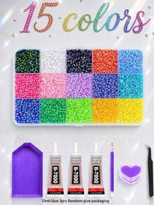 Diamond Setting Kit, 48,000-15,000 Y2K Resin Jelly-Like Flat-Bottomed Rhinestones, 48 Colors, 3mm Rhinestone Setting Kit, Includes 3 Bottles Of B7000 Glue And Tools, Suitable For DIY Diamond Painting Crafts. - Rhinestones - View 25