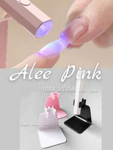 Portable UV Lamp With Static Pink Base, Mini Pencil Lamp For Nail Drying With USB Charging Cable, In Pink, Very Convenient And Easy To Use, For Professional And Home Use - Pink - View 4