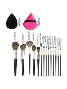 18Pcs Makeup Brush Set,Soft Hair For Face & Eye Makeup, Complete Makeup Kit For Blush, Powder, Eyeshadow & Contour - Dark Green - View 8
