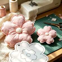 1Pc Fabric Flower Pillow Sewing Template, DIY Flower Pattern Quilting Stencil, Patchwork Template Available In Two Sizes, Durable PET Template For Handmade Fabric Sewing, Quilting And DIY Handicraft Making, Perfect For Home Decoration - Classic - View 2