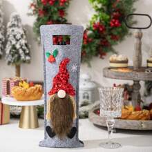 1pc Christmas Decoration Wine Bottle Bag, Christmas Wine Bottle Cover Party Decor - Multicolor - View 12