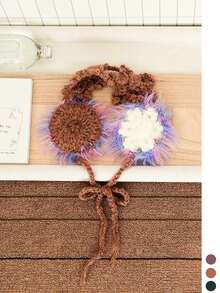 Cute Hand Crochet Star & Snowflake Tie Earmuffs, Fall Winter Warm Ear Warmers, Christmas Festive Atmosphere Ear Covers - Multicolor - View 18