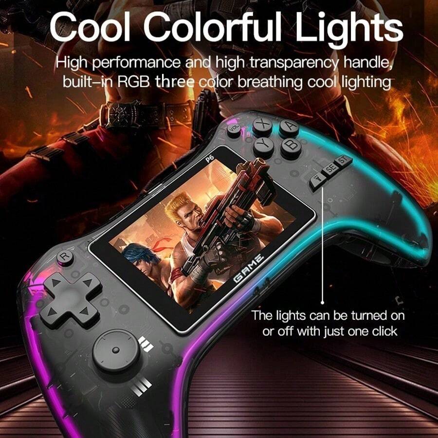 New P6 Portable Game Console With 3D Joystick, Built-In 620 Classic Games, Retro PSP Handheld Game Player, 1020mAh Battery