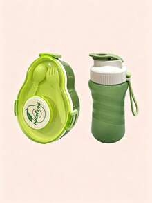 Cute Fruit Shaped Lunch Box & Water Cup Set, Portable Sealed Bento Box With Fork & Spoon, Outdoor Picnic Student Fresh-Keeping Meal Box - Multicolor - View 15