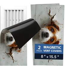 Fun Cartoon Animal Magnetic Ventilation Cover, 12 * 5.5 Inches And 15.5 * 8 Inches, Used As A Flexible PVC Sleeve Cover For Metal Floor, Wall, Ceiling Vents, Ventilation, And Odor Blockers To Prevent Foreign Objects From Falling Off - B - View 23
