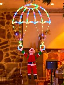 Creative Christmas Santa Parachute Light - USB Powered, 8 Lighting Modes, Colorful Lights To Create Christmas Atmosphere, Essential Christmas Decoration, Suitable For Home Decor, Holiday Gifts And Party Scenes - Parachute Grandpa - View 4