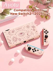 Ayotu 1pc Sun Moon Star Pattern Protective Case For Switch2/Switch NS/Switch OLED Game Console, New Generation TPU Soft Shell, Universal Game Controller Protective Cover, Switch Controller Protective Case, Switch Game Accessories, Anti-Drop, Anti-Slip, Anti-Scratch, Fashionable, Autumn Romantic/Back To School Gift/Valentine's Day Gift/Christmas Gift/Halloween Gift - Multicolor - View 16