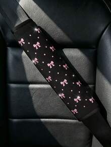 1pc Shiny Small Bowknot New Style Exquisite Soft Fabric Car Shoulder Seat Belt Decor, Anti-Choke Pressure Relief Comfortable, Women's Car Interior Accessory - Shoulder Pads - View 9
