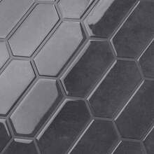 WoStick 1/10 Sheets DIY Elongated Hexagon Mosaic Wall Stickers, Waterproof Self-Adhesive Backsplash Tiles For Kitchen Bathroom Home Decor, Light Pink Marble Pattern - Carbon Grey Honeycomb - View 8