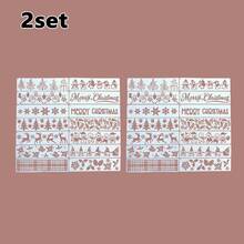 2/1 Set PET Christmas Long Strip Craft Stencils, Reusable Border Templates With Merry Christmas Letters, Santa Claus, Snowman, Christmas Tree, Snowflake And Gingerbread Man Hollow Design, Plastic Handmade Tool Set, Suitable For DIY Scrapbooking, Wall Decoration And Fabric Photo Album Cover - One Size Fits All - View 9