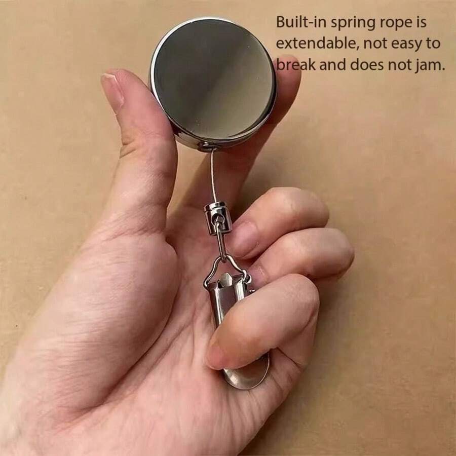 1pc Multi-Function Automatic Retractable Hook, Easy-Pull Towel Hanging Hook, No-Drill Home Essential - Multicolor - View 1