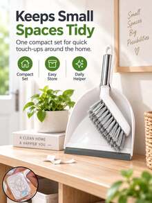 Mini Broom And Dustpan Cleaning Set - Suitable For Home Cleaning And Small Spaces; Includes Mini Broom, Keyboard Brush And Plastic Dustpan; Perfect For Cleaning Car Interior, Home, Desk, Kitchen And Pet Mess. - Multicolor - View 11