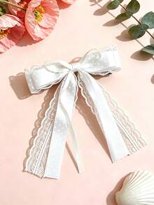 1/2 Polka Dot Bow Hair Clip, Half-Up Back Of Head Hair Accessory - Multicolor - View 7