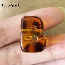 beadia 15/26顆琥珀豹紋透明3D大孔字母珠，直徑6mm，適用DIY手鍊、項鍊、珠寶配件 - 豹紋款 - 查看 20