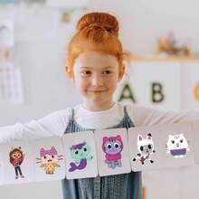 12pcs Gabi Friends Children's Anime Cartoon Parent Child Interactive Puzzle Hand Account DIY Face Stickers - Multicolor - View 6