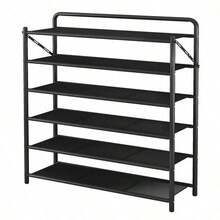 1-Piece Shoe Rack With Multiple Layers And Large Capacity, Space-Saving For Easy Storage. Sturdy And Stable With Strong Load-Bearing, Suitable For Entryways And Bedrooms. - Black - View 7