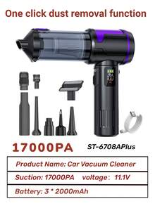 Blow And Suction All-In-One Cordless Handheld Vacuum Cleaner, Small Computer Cleaning, 17000Pa Car Vacuum Cleaner, Suitable For Home, Office, Pet Hair Cleaning Travel, Multiple Accessories - Multicolor - View 12