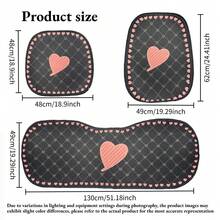 1pc Striped Heart Rhombus Print Car Seat Cushion, Breathable Anti-Slip Car Seat Pad, Car Interior Accessory - A - View 5